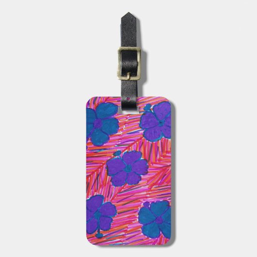 Tropische afdrukken van roze Hawaii Dreams Bagagelabel (Voorkant verticaal)