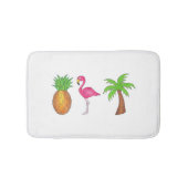 Tropische afdrukpalm Pineappel Roze flamingo Badmat (Voorkant)