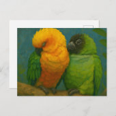 Tropische affectie - Papegaaien in het licht van h Briefkaart (Voorkant / Achterkant)