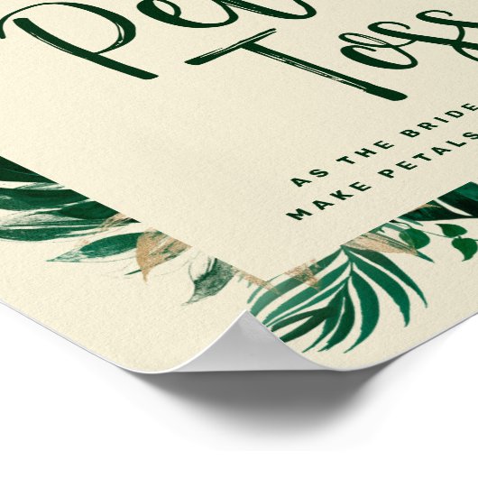 Tropische afgifteslag van Petal Toss Pas getrouwd Poster (Hoek)