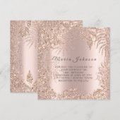 Tropische afscheiding Glitter Lijst Blush Roos Gol Kaart (Voorkant / Achterkant)