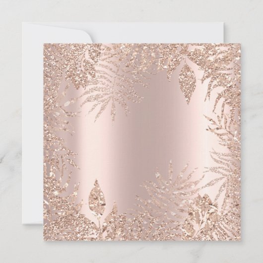 Tropische afscheiding Glitter Lijst Blush Roos Gol Kaart (Achterkant)
