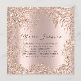 Tropische afscheiding Glitter Lijst Blush Roos Gol Kaart