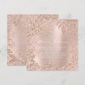 Tropische afvallen Glitter Garden Blush Roos Roze Kaart (Voorkant / Achterkant)