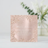 Tropische afvallen Glitter Garden Blush Roos Roze Kaart (Staand voorkant)