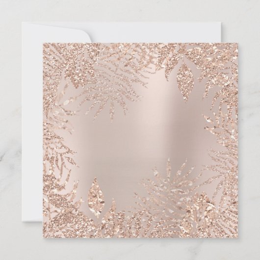 Tropische afvallen Glitter Garden Blush Roos Roze Kaart (Achterkant)