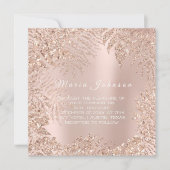 Tropische afvallen Glitter Garden Blush Roos Roze Kaart (Voorkant)