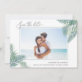Tropische afvulfoto Sla de datumkaart op Save The Date (Voorkant)