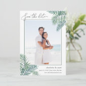Tropische afvulfoto Sla de datumkaart op Save The Date (Staand voorkant)