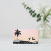 *~* Tropische agate Crystal Palm Tree Flamingo Visitekaartje (Staand voorkant)