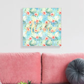Tropische alfa hibiscus bloemig canvas afdruk (Insitu (Woonkamer))