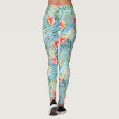 Tropische alfa hibiscus bloemig leggings (Achterkant)