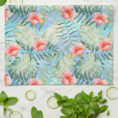 Tropische alfa hibiscus bloemig theedoek (Gevouwen)