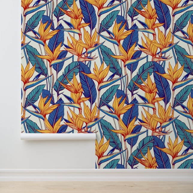 Tropische alfa print behang (Applicatie)