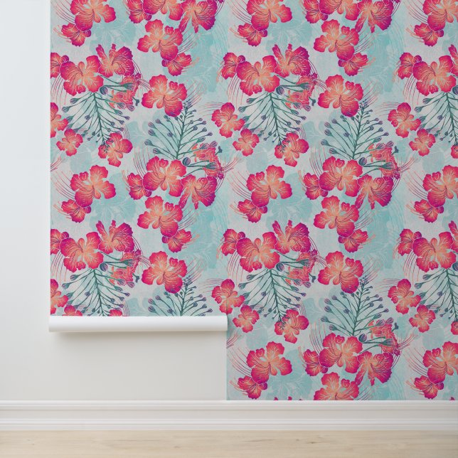 Tropische alfa print behang (Applicatie)