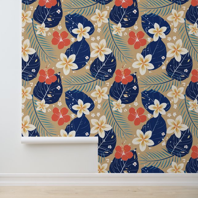 Tropische alfa print behang (Applicatie)