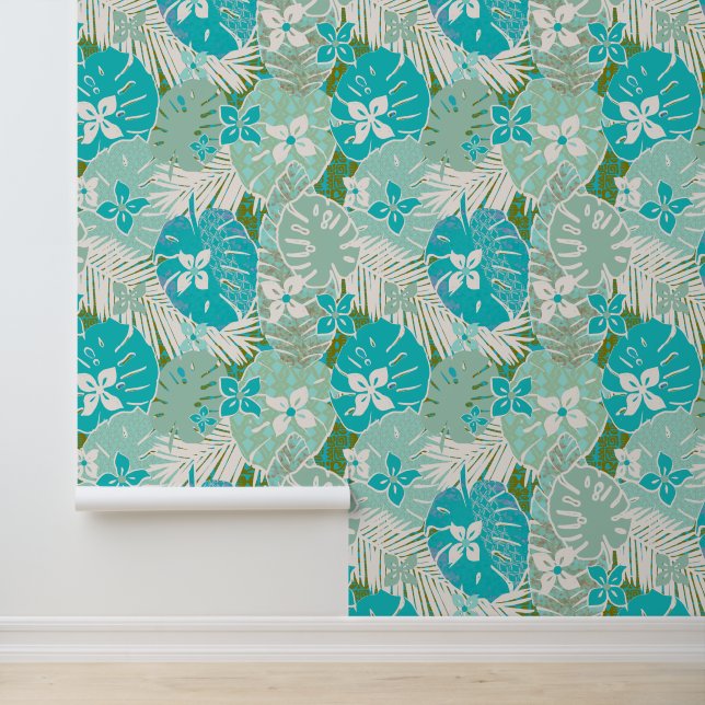 Tropische alfa print behang (Applicatie)