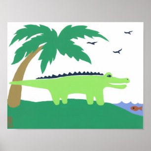 Tropische Alligator Kunst voor Kinderen, Safari Sk Poster