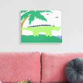 Tropische alligatorkunst voor kinderen, Safari Sky Canvas Afdruk (Insitu (Woonkamer))