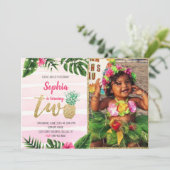 Tropische Aloha 2 dag uitnodiging met foto (Staand voorkant)