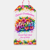 Tropische Aloha Afstudeerfeest Cadeaulabel (Achterkant)