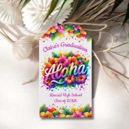Tropische Aloha Afstuderen Cadeaulabel