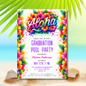 Tropische Aloha Afstuderen Pool Party Kaart
