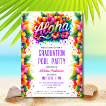 Tropische Aloha Afstuderen Pool Party
