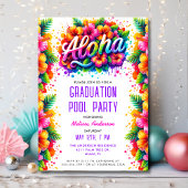 Tropische Aloha Afstuderen Pool Party Kaart