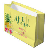 Tropische Aloha-ananas Hawaii Birthday Groot Cadeauzakje (Voorkant Gekanteld)