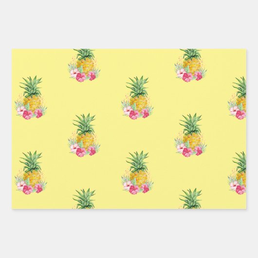 Tropische Aloha-ananas Hawaii Birthday Inpakpapier Vel (Voorkant)