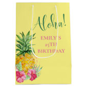 Tropische Aloha-ananas Hawaii Birthday Medium Cadeauzakje (Achterkant)