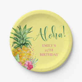 Tropische Aloha-ananas Hawaii Birthday Papieren Bordje