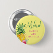 Tropische Aloha-ananas Hawaii Birthday Ronde Button 5,7 Cm (Voorkant /achterkant)