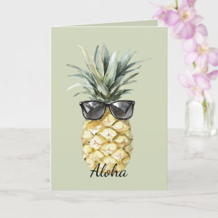 Tropische Aloha Ananas met Zonnebril Kaart