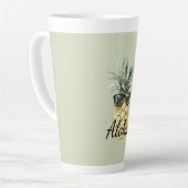 Tropische Aloha Ananas met Zonnebril Latte Mok (Linkerhoek)