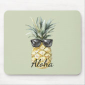 Tropische Aloha Ananas met zonnebril Muismat (Voorkant)