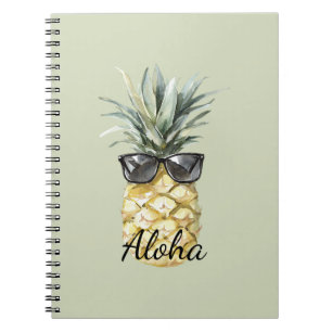 Tropische Aloha Ananas met Zonnebril Notitieboek
