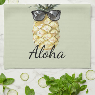 Tropische Aloha Ananas met Zonnebril Theedoek