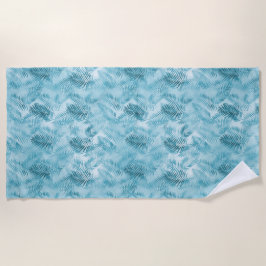 Tropische Aloha Aqua Blauwe Bladeren Strandlaken