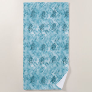 Tropische Aloha Aqua Blauwe Bladeren Strandlaken