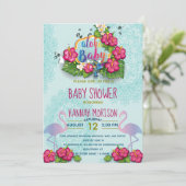 Tropische Aloha Baby Floral Baby shower Kaart (Staand voorkant)