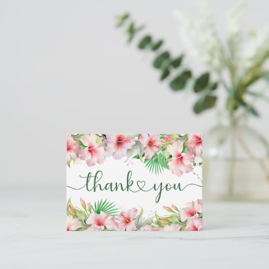 Tropische Aloha Baby shower Flat Dank u Card Informatiekaartje (Staand voorkant)