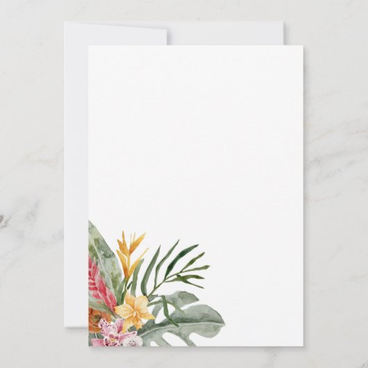 Tropische Aloha Baby Shower Uitnodiging (Achterkant)