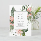 Tropische Aloha Baby Shower Uitnodiging (Staand voorkant)