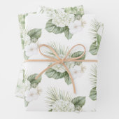 Tropische Aloha Beach Hydrangea Bloemen Huwelijk Inpakpapier Vel (In situ)