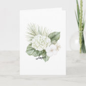 Tropische Aloha Beach Hydrangea Bloemen Huwelijk Kaart (Voorkant)