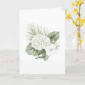 Tropische Aloha Beach Hydrangea Bloemen Huwelijk Kaart (Gele Bloem)