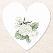 Tropische Aloha Beach Hydrangea Bloemen Huwelijk Kartonnen Onderzetters (Voorkant)