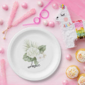 Tropische Aloha Beach Hydrangea Bloemen Huwelijk Papieren Bordje (Feest)